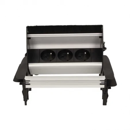 Gniazda-meblowe - gniazdo meblowe wpuszczane w blat ze szczotką przeciwkurzową i przewodem 3x2p+z 1,8m or-ae-1361 orno 