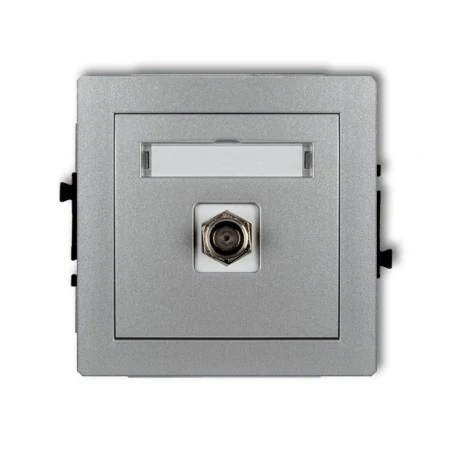 Gniazda-antenowe - srebrne gniazdo antenowe typu f (sat) 7dgf-1 deco karlik 