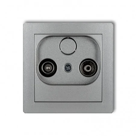 Gniazda-antenowe - srebrny mechanizm gniazda rtv końcowego 2db 7dg2k deco karlik 