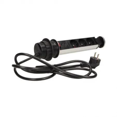 Gniazda-meblowe - gniazdo meblowe wysuwane z blatu z przewodem 1,8m 3x2p+z or-ae-1350 orno 