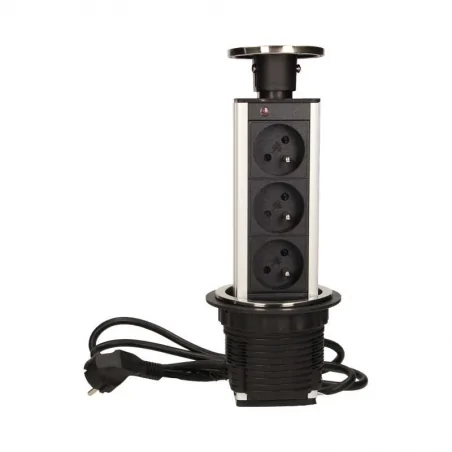 Gniazda-meblowe - gniazdo blatowe w kolorze inox z przewodem 3x2p+z or-ae-1356 orno 