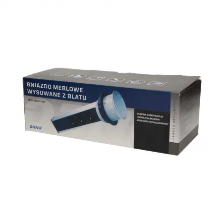 Gniazda-meblowe - gniazdo blatowe w kolorze inox z przewodem 3x2p+z or-ae-1356 orno 
