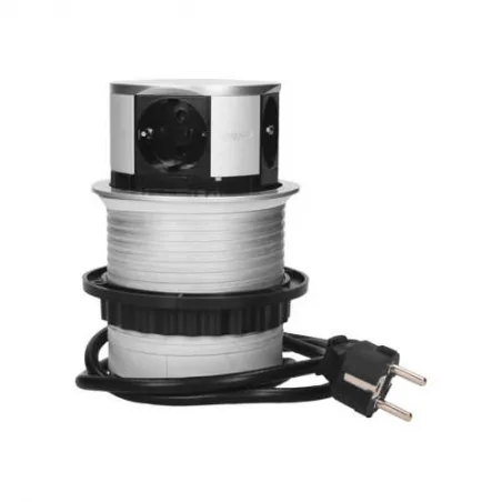 Gniazda-meblowe - gniazdo meblowe wysuwane z blatu w wersji schuko 4x2p+z z przewodem or-ae-1341(gs) orno 