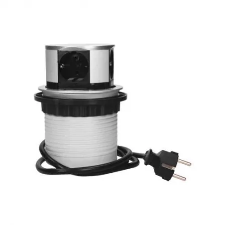 Gniazda-meblowe - gniazdo meblowe wysuwane z blatu w wersji schuko 4x2p+z z przewodem or-ae-1341(gs) orno 