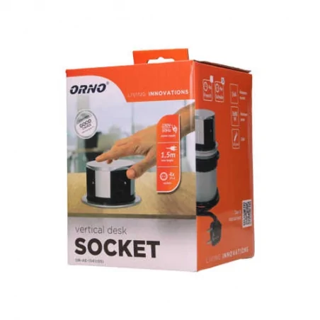 Gniazda-meblowe - gniazdo meblowe wysuwane z blatu w wersji schuko 4x2p+z z przewodem or-ae-1341(gs) orno 