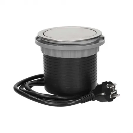 Gniazda-meblowe - gniazdo meblowe chowane z dwoma wejściami usb i przewodem 3x2p+z inox or-ae-1381 orno 