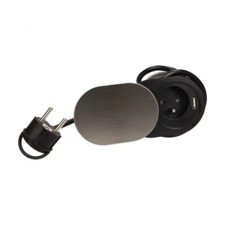 Gniazda-meblowe - gniazdo meblowe wpuszczane w blat z przesuwaną pokrywką usb 1x2p+z or-ae-13124 orno 