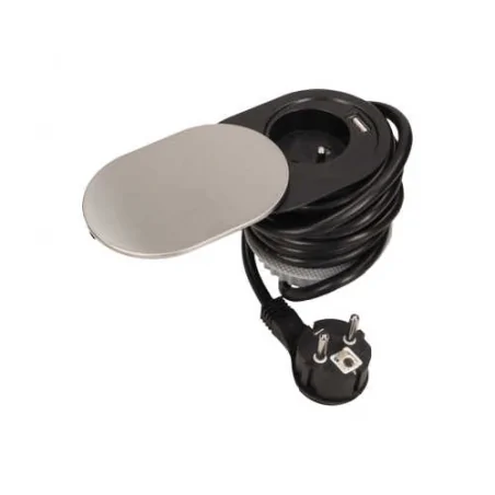 Gniazda-meblowe - gniazdo meblowe wpuszczane w blat z przesuwaną pokrywką usb 1x2p+z or-ae-13124 orno 
