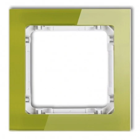 Ramki-pojedyncze - pojedyncza ramka zielona/biała efekt szkła 2-0-drs-1 deco karlik 