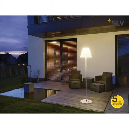 Lampy-ogrodowe-stojace - lampa stojąca ogrodowa biała 24w e27 ip54 adegan 228961 slv 