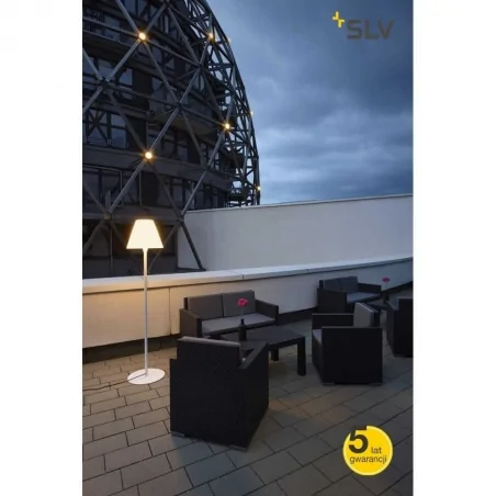 Lampy-ogrodowe-stojace - lampa stojąca ogrodowa biała 24w e27 ip54 adegan 228961 slv 