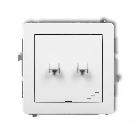 Wylaczniki-amerykanskie - włącznik podwójny schodowy w stylu amerykańskim biały dwpus-33 deco karlik 