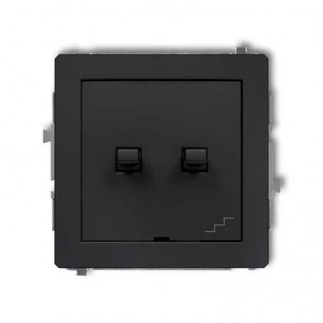 Wylaczniki-amerykanskie - czarny matowy włącznik podwójny schodowy w stylu amerykańskim 12dwpus-33 deco karlik 