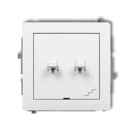 Wylaczniki-amerykanskie - włącznik amerykański jednobiegunowy ze schodowym biały wspólne zasilanie dwpus-10.1 deco karlik 