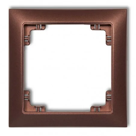 Ramki-pojedyncze - ramka instalacyjna pojedyncza brązowy metalik 9drso-1 deco soft karlik 