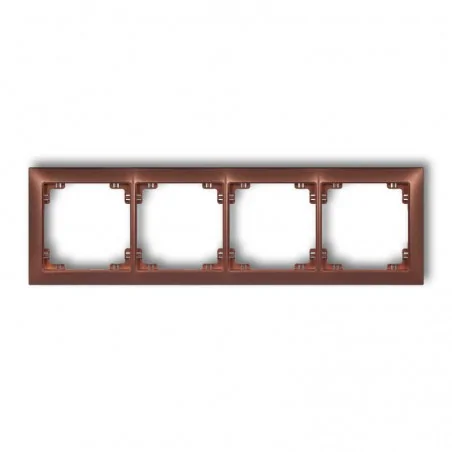 Ramki-poczworne - ramka instalacyjna poczwórna brązowy metalik 9drso-4 deco soft karlik 