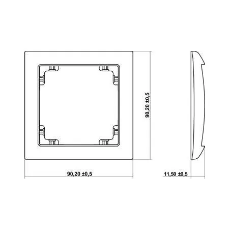 Ramki-pojedyncze - pojedyncza ramka instalacyjna szary mat 27drso-1 deco soft karlik 