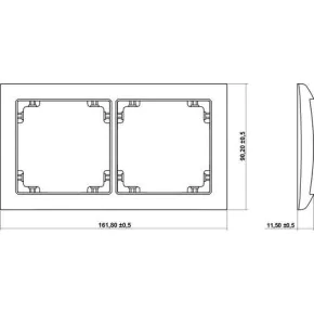 Ramki-podwojne - ramka uniwersalna podwójna szary mat 27drso-2 deco soft karlik 