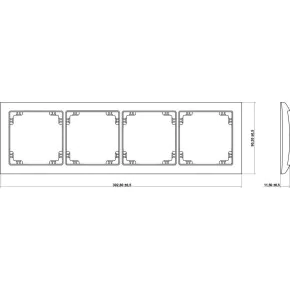 Ramki-poczworne - ramka poczwórna uniwersalna szara matowa 27drso-4 deco soft karlik 
