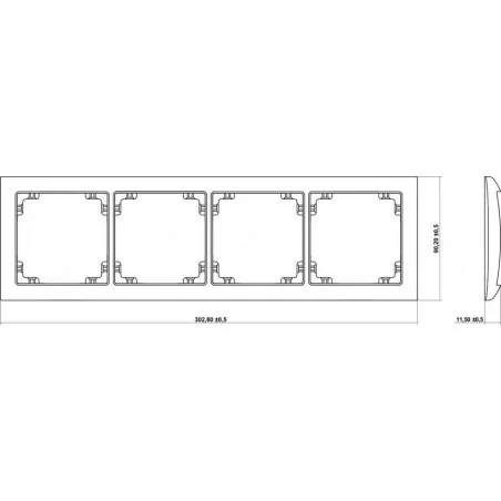 Ramki-poczworne - ramka instalacyjna poczwórka grafitowy mat 28drso-4 deco soft karlik 