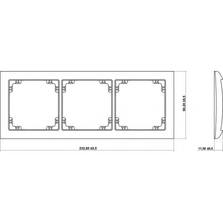 Ramki-potrojne - potrójna ramka uniwersalna złota 29drso-3 deco soft karlik 