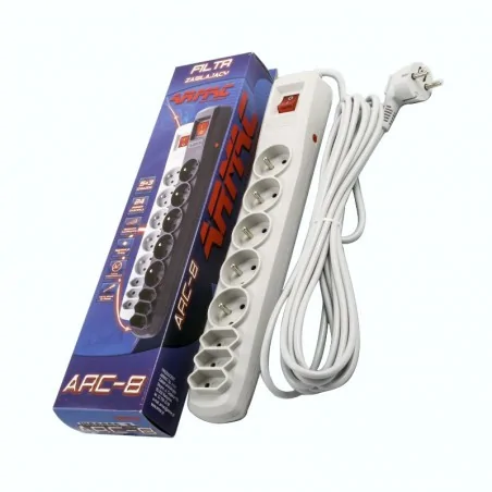 Listwy-zasilajace - listwa zabezpieczająca na 8 gniazd 5 metrowa szara armac arc-8 