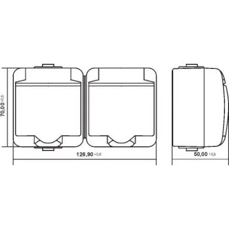 Gniazda-elektryczne - podwójne gniazdo do garażu z klapką z uziemieniem 30ghe-2 junior karlik 