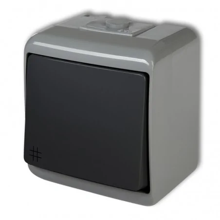 Wylaczniki-krzyzowe - hermetyczny włącznik krzyżowy natynkowy popielaty/grafitowy 30whe-6 junior karlik 