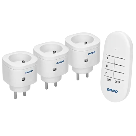 Zestawy-sterowania-bezprzewodowego - gniazda elektryczne sterowane pilotem or-gb-438 zestaw 3+1 orno 