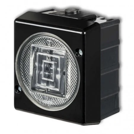 Wylaczniki-podwojne - włącznik świecznikowy czarny hermetyczny ip44 natynkowy 12whs-2 senior karlik 