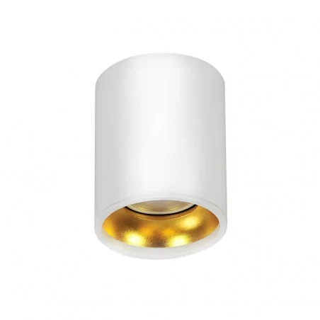 Oprawy-sufitowe - oprawa sufitowa natynkowa w kolorze białym z dodatkiem złota il mio lati 309105 polux 