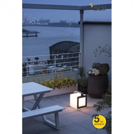 Lampy-ogrodowe-stojace - przenośne oświetlenie ogrodowe omnicube antracyt e27 slv 