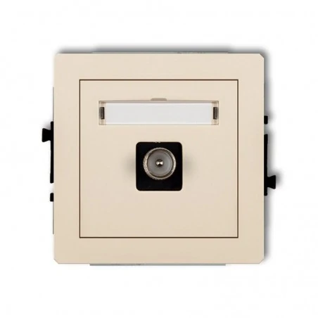 Gniazda-antenowe - gniazdo antenowe tv beżowe 1dgtv-1 deco karlik 