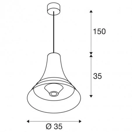 Lampy-sufitowe - wisząca lampa do salonu bato 35 e27 mosiądz slv 