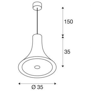 Lampy-sufitowe - lampa wisząca led bato 35 mosiądz slv 