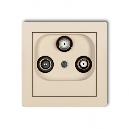 Gniazda-antenowe - gniazdo abonenckie beżowe z dwoma wyjściami sat+tv 1dgsn deco karlik 