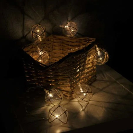 Dekoracje-swiateczne-led - girlanda led na baterie kule transparentne 2xaa 2,1m ahne 312938 polux 