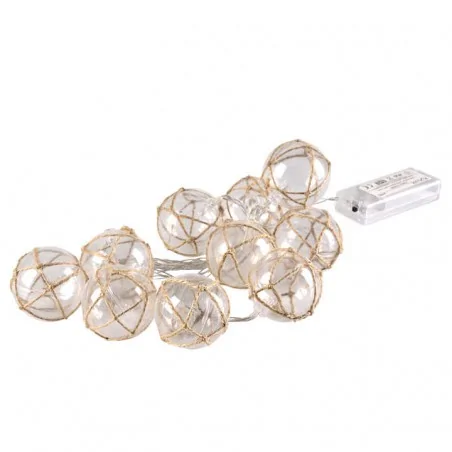 Dekoracje-swiateczne-led - girlanda led na baterie kule transparentne 2xaa 2,1m ahne 312938 polux 