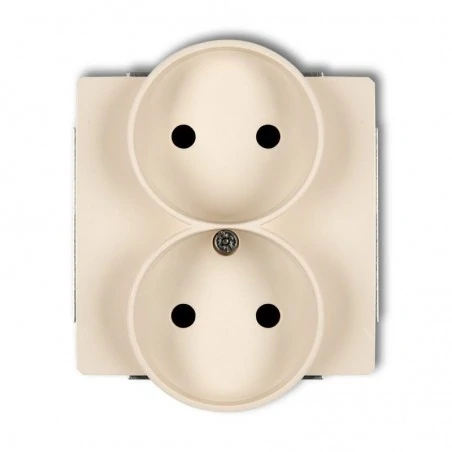 Gniazda-podwojne-podtynkowe - podwójne gniazdo beżowe bez uziemienia 1dgpr-2 deco karlik 
