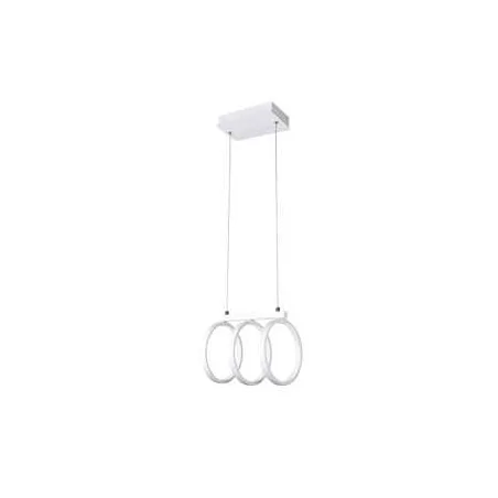 Lampy-sufitowe - lampa wisząca led trzy koła biała 34w 3000k il mio flint 3 308405 polux 