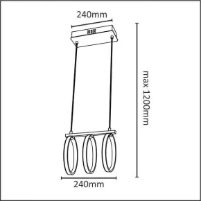 Lampy-sufitowe - lampa wisząca led trzy koła biała 34w 3000k il mio flint 3 308405 polux 