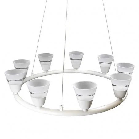 Lampy-sufitowe - lampa wisząca sufitowa led biała 9 punktów świetlnych 45w 3000k il mio bell l-cd-79 306678 polux 