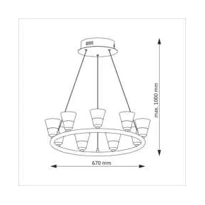 Lampy-sufitowe - lampa wisząca sufitowa led biała 9 punktów świetlnych 45w 3000k il mio bell l-cd-79 306678 polux 