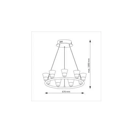 Lampy-sufitowe - lampa wisząca sufitowa led biała 9 punktów świetlnych 45w 3000k il mio bell l-cd-79 306678 polux 