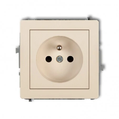 Gniazda-pojedyncze-podtynkowe - gniazdo pojedyncze z uziemieniem beżowe 1dgp-1z deco karlik 