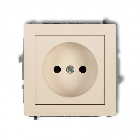Gniazda-pojedyncze-podtynkowe - beżowe gniazdo pojedyncze bez uziemienia 1dgp-1 deco karlik 