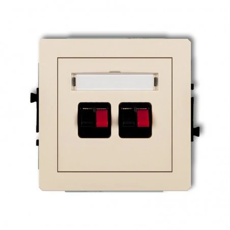 Gniazda-glosnikowe - podwójne gniazdo głośnikowe beżowe 1dgg-2 deco karlik 