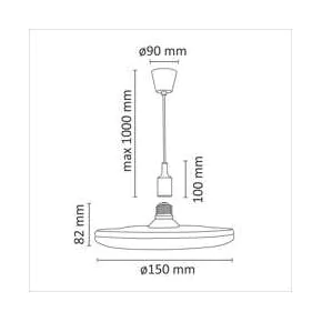 Lampy-sufitowe - lampa wisząca sufitowa led biała 10w e27 3000k kiki 10 308078 polux 