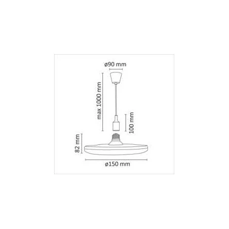 Lampy-sufitowe - sufitowa lampa wisząca led czarna 10w e27 kiki 10 308085 polux 