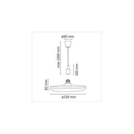 Lampy-sufitowe - niebieska lampa wisząca sufitowa led 15w 3000k e27 kiki 15 308146 polux 